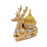 5" Gold Deer Incense Burner or Candle Holder - Magick Magick.com