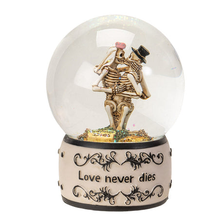 5" Love Never Dies Skeleton Water Globe - Magick Magick.com