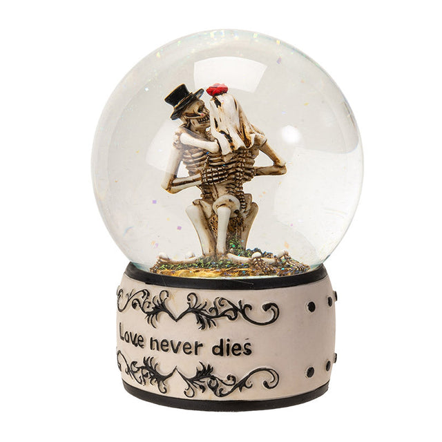 5" Love Never Dies Skeleton Water Globe - Magick Magick.com