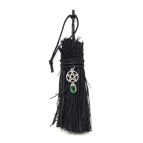 5" Wicca Broom - Pentagram with Crystal - Magick Magick.com