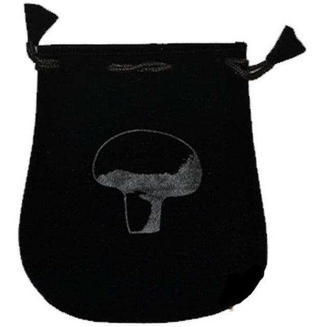 5" x 5" Black Velvet Bag - Mushroom - Magick Magick.com