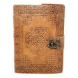 5" x 7" Celtic Cross Embossed Leather Journal with Latch - Magick Magick.com