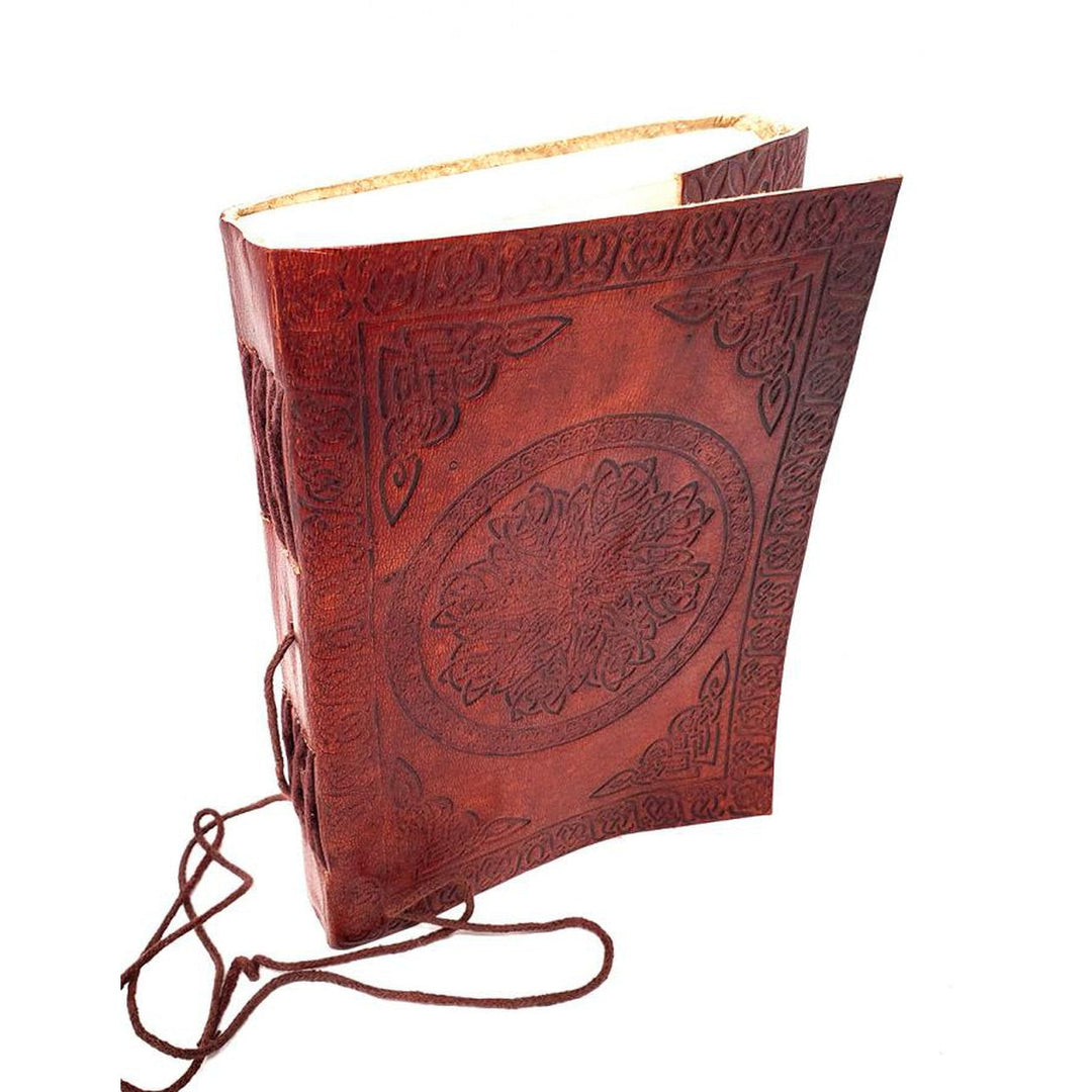 5" x 7" Celtic Mandala Leather Blank Book with Cord - Magick Magick.com