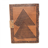 5" x 7" Egyptian Embossed Leather Blank Book with Latch - Magick Magick.com