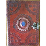 5" x 7" God's Eye Embossed Leather Blank Book with Latch - Magick Magick.com