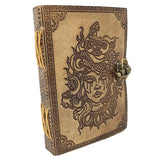 5" x 7" Medusa Embossed Leather Journal with Latch - Magick Magick.com