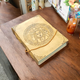 5" x 7" Mother Maiden Crone Embossed Leather Journal with Wrap - Magick Magick.com