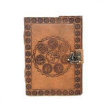 5" x 7" Seven Chakra Embossed Leather Blank Book with Latch - Magick Magick.com