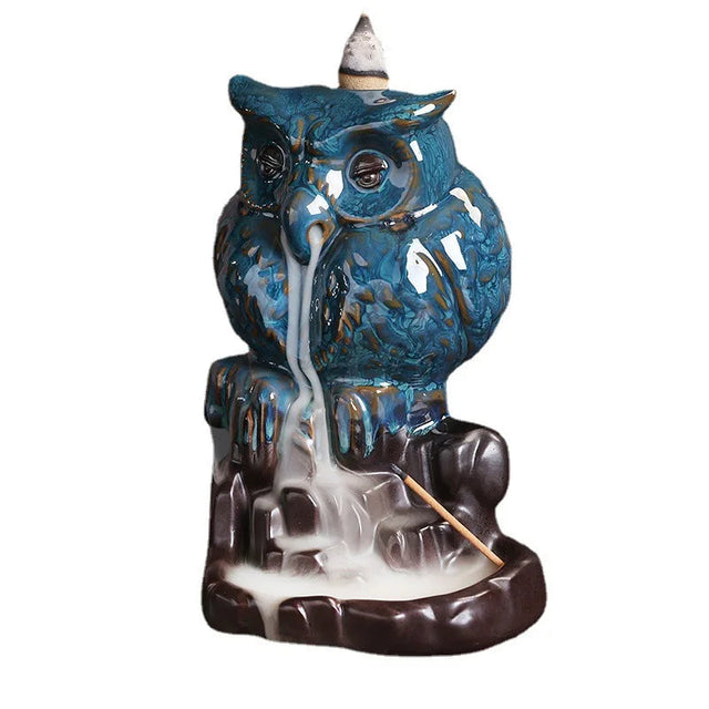 5.5" Owl Backflow Cone Incense Burner - Magick Magick.com