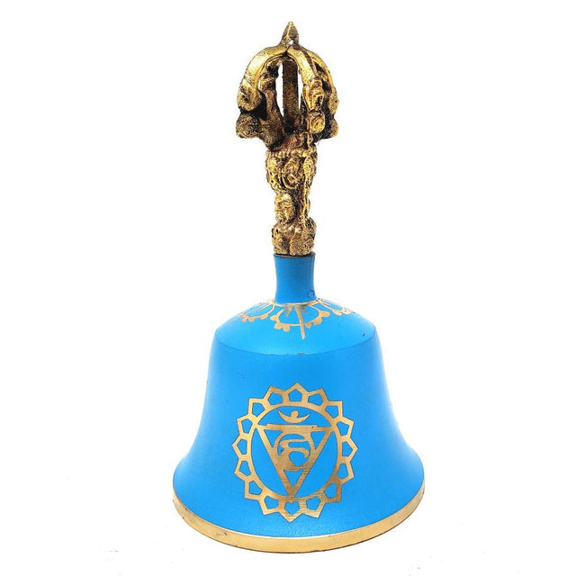 5.5" Sea Blue Throat Tibetan Hand Bell (Note "A") - Magick Magick.com