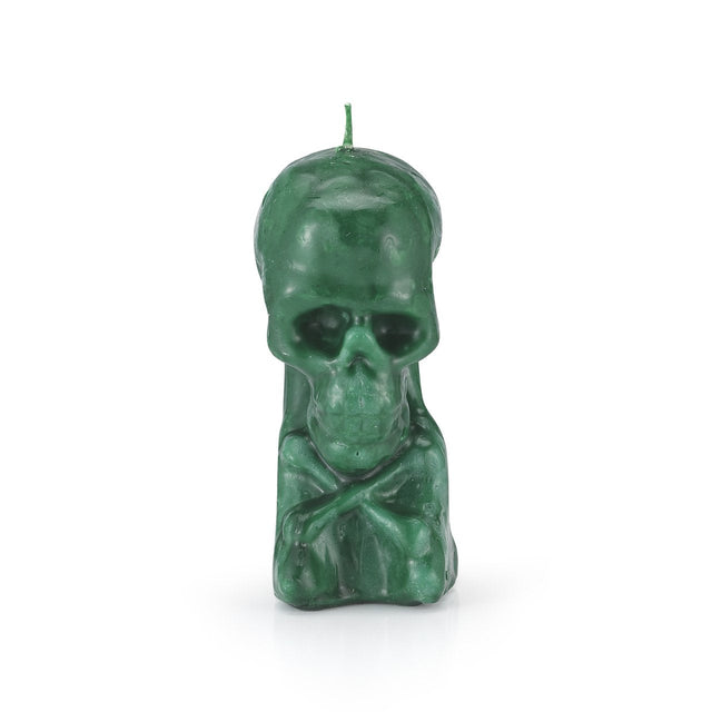 5.5" Skull with Neck Candle - Geen - Magick Magick.com