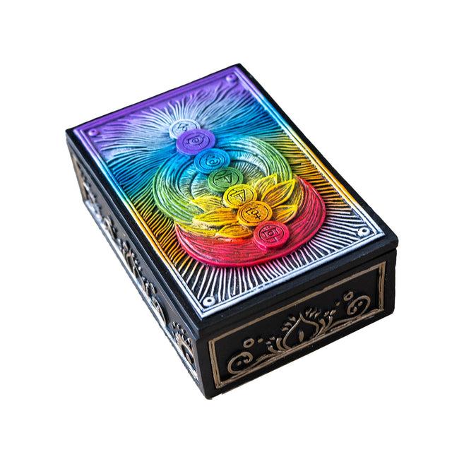 5.6" Rainbow Chakra Tarot Display Box - Magick Magick.com