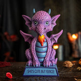 5.7" I Love Dragons Statue - She's Cute But Fierce! - Magick Magick.com