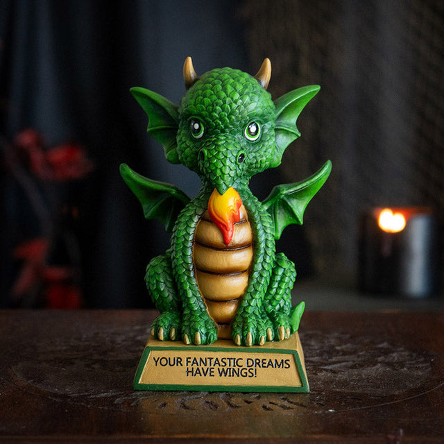 5.7" I Love Dragons Statue - Your Fantastic Dreams Have Wings - Magick Magick.com