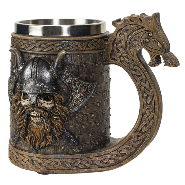 5.75" Stainless Steel Resin Mug - Viking - Magick Magick.com