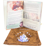 5.75" x 8.25" Vegan Leather Crystal Journal with Bag - Chakra Crystal - Magick Magick.com