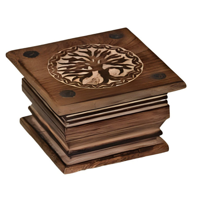 6" Carved Wood Box - Tree of Life - Magick Magick.com