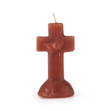 6" Crucifix Cross Altar Candle - Red - Magick Magick.com