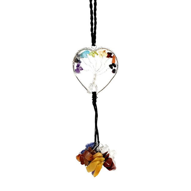 6" Heart Tree of Life Gemstone Hanging Decor - Magick Magick.com