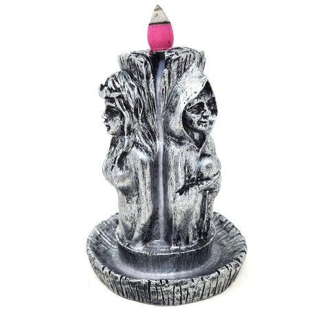 6" Maiden, Mother, Crone Backflow Cone Incense Burner - Magick Magick.com