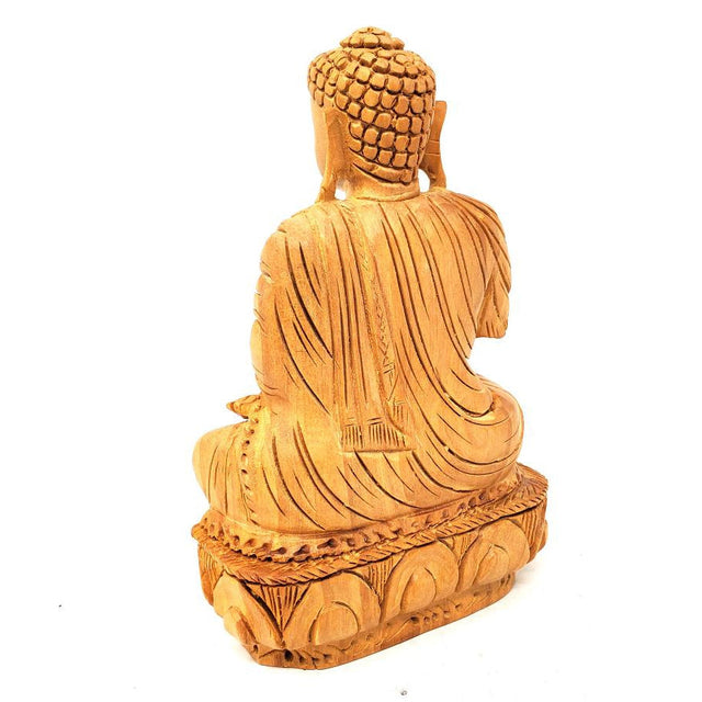 6" Meditation Buddha Hand Carved Wood Statue - Magick Magick.com