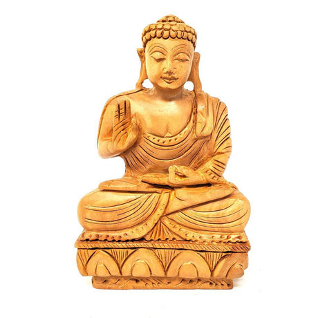 6" Meditation Buddha Hand Carved Wood Statue - Magick Magick.com