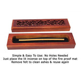 6" Rosewood Finish Wood Incense Box Burner - Magick Magick.com