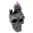 6" Skull with Dragon Backflow Cone Incense Burner - Magick Magick.com