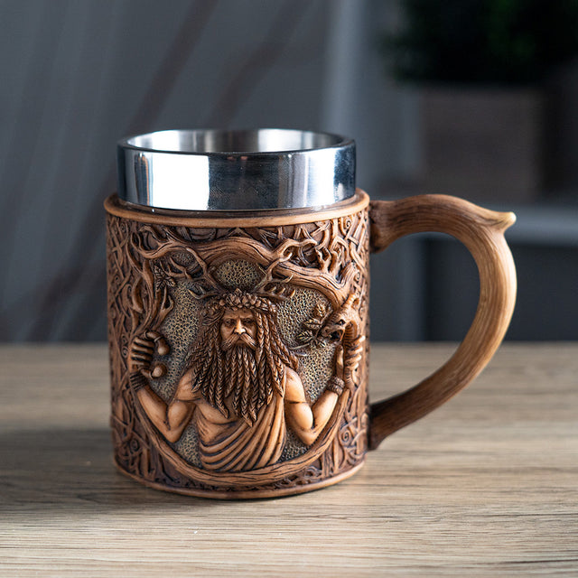 6" Stainless Steel Resin Mug - Cernunnos - Magick Magick.com