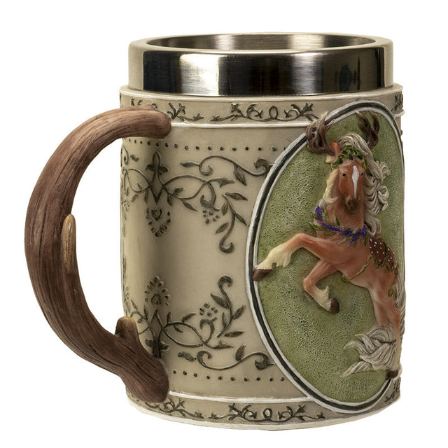 6" Stainless Steel Rim Mug - Forest Tankard - Magick Magick.com