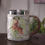 6" Stainless Steel Rim Mug - Forest Tankard - Magick Magick.com