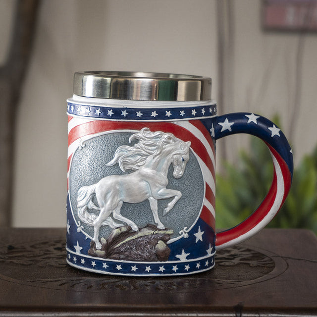 6" Stainless Steel Rim Mug - Unconquered Tankard - Magick Magick.com