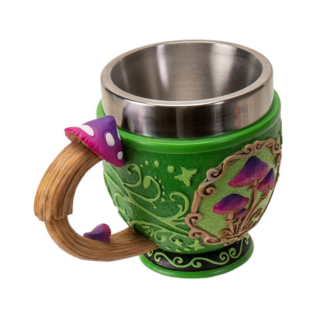 6" Stainless Steel Tea Cup - Mushroom - Magick Magick.com