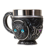 6" Stainless Steel Tea Cup - Witch Cat - Magick Magick.com