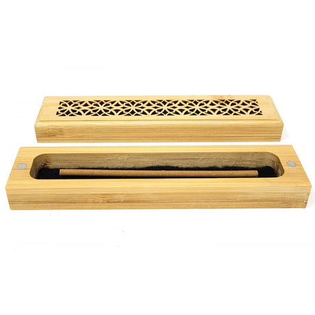 6" Wood Incense Box Burner - Natural - Magick Magick.com