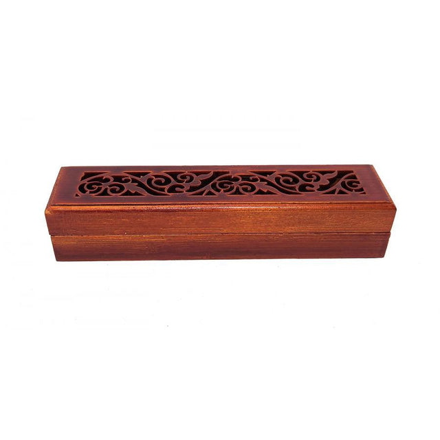 6" Wood Incense Box Burner - Rosewood - Magick Magick.com