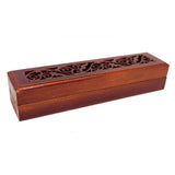 6" Wood Incense Box Burner - Rosewood - Magick Magick.com