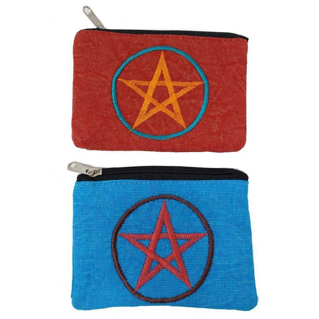 6" x 4" Pentagram Embroidered Zipper Bag - Magick Magick.com