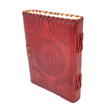 6" x 8" Seven Chakra Stones Leather Blank Book with Latch - Magick Magick.com