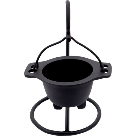 6.25" Cast Iron Hanging Cauldron with Stand - Magick Magick.com