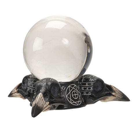 6.5" Raven Skulls Crystal Ball - Magick Magick.com