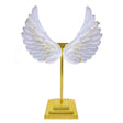 6.5" Selenite Angel Wings on Gold Metal Stand - Magick Magick.com