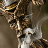 6.5" Tree of Life Greenman Backflow Incense Burner - Magick Magick.com