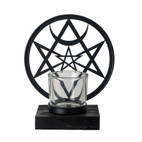 6.75" Unicursal Hex Tealight Candle Holder - Magick Magick.com