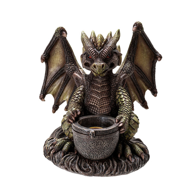 6.8" Dragon Taper Candle Holder - Magick Magick.com