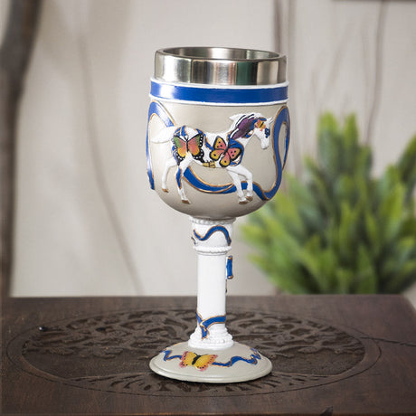 7" Chalice / Goblet - Earth Angels Horse with Butterflies - Magick Magick.com