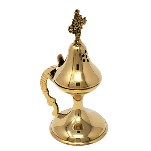 7" Cross Brass Cone / Charcoal Incense Burner - Magick Magick.com