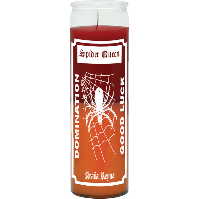 7 Day Glass Candle 2 Color Spider Queen - Red / Orange - Magick Magick.com