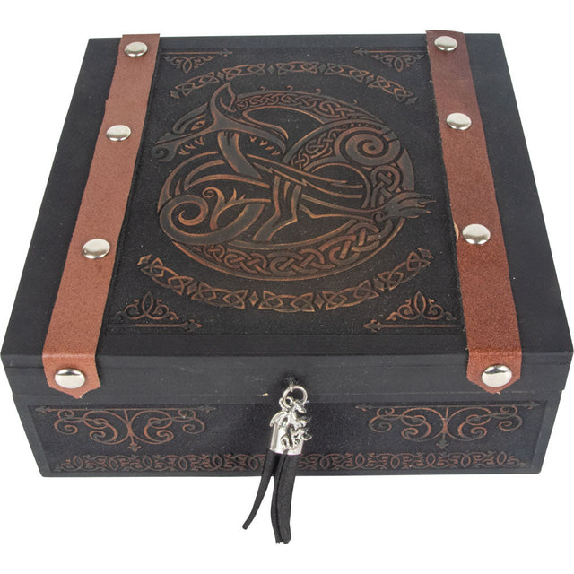 7" Laser Etched Wood Box - Celtic Dragon - Magick Magick.com