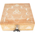 7" Laser Etched Wood Box - Pagan Moon Phases - Magick Magick.com